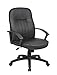 Boss Office Products Executive Leather Budged Chair in Black