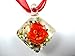 BRCbeads Lampwork Glass Crystal Flower Square Shape 5 Assorted Colors (Peridot/Aquamarine/Sapphire/Vintage Rose/Pink) Murano Floral Glass Handcraft Pendant 5pcs per Bag for Necklace Making