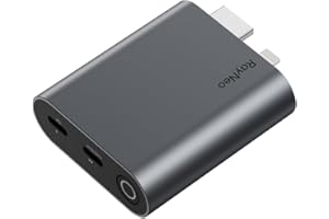 RayNeo HDMI 2.0 Adapter (Support HDR10) for iPhone 14 & Earlier with Lightning/HDMI Devices, Built-in Battery & Charge and Pl