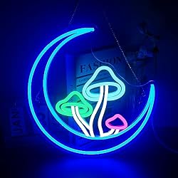 DREAMFORT Moon Mushroom Neon Sign Moon Neon Signs