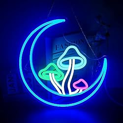 DREAMFORT Moon Mushroom Neon Sign Moon Neon Signs