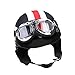 KKmoon Half Open Face Motorcycle Helmet with Goggles Visor Scarf Biker Scooter Touring Helmet for Harley