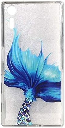 Sony Xperia XZ/XZs Case, Cute Blue Mermaid Design for Girls Clear Bumper Shockproof Flexible Silicone Protective Cases for Sony Xperia XZ (2016) / XZs (2017) (Mermaid Tail)