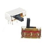 5 x DC 50V 0.5A 6 Pin 2P2T DPDT PCB Horizontal Slide Switch Side Knob SK22H03
