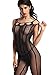 Beluring Womens Sheer Open Crotch Striped Fishnet Full Bodystocking