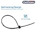 100 Pack of Black Cable Ties -12” x 0.2