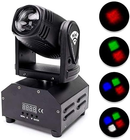 Cuiron Mini Moving Head Light RGBW 4 in 1 GOBO LED Spotlight Controlled by DMX 512 11/13 Channel Color Changing Beam Light for DJ Disco Party Church Wedding Stage Lighting by Yoken Light