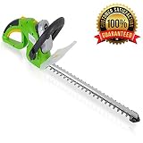 SereneLife Home & Garden Cordless Hedge Trimmer - Electric Trimming Hedger, 18V Rechargeable Battery, for Trees, Shrubs, Plants, Bushes (PSLHTM36)