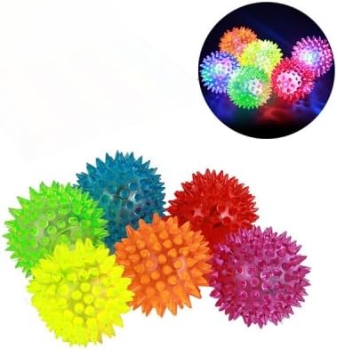 Pet Flash ball 1 Pcs Rubber Pet Dog Puppy Chewing Squeaker Toy Flash Bouncy Ball Massage Ball - Random Color by ppstore99