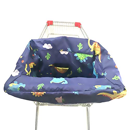 Portable Shopping Cart Cover | High Chair and Grocery Cart Covers for Babies, Kids, Infants & Toddlers ✮ Includes Free Carry Bag ✮ (Simple Dinosaur)