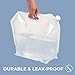 Juvale Collapsible Water Container - 4-Pack Foldable Plastic Water Bag Carrier, BPA Free, Portable Water Storage Tank Carriers for Camping, Outdoor, Hiking - Clear, 1.3 Gallons