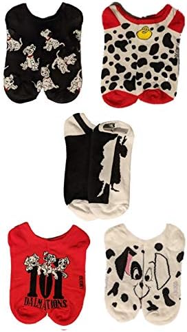 Disney 101 Dalmatians 5 Pack No Show Socks