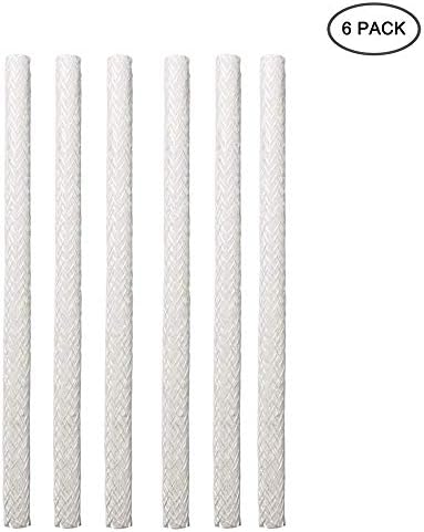 EVERMARKET INC Long Life Fiberglass Replacement Wicks for Oil Lamps and Candles Wine Bottle Wicks for Tiki Torch, 0.5'' by 10'' (6 Pack)