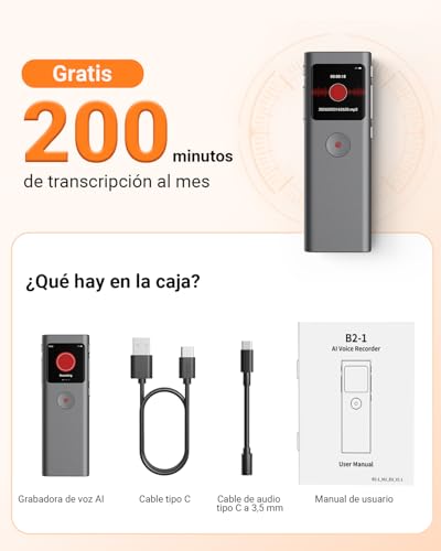 NUASI Digital Voice Recorder with Write Function, Summarizing and AI Noise Reduction, 64GB Voice Recorder with ChatGPT 5, App Control, 90+ Languages for Conference