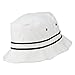 Striped Hat Band Fisherman Bucket Hat - White Black L-XL