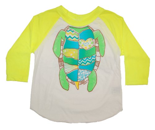Peek A Zoo Toddler Become an Animal 3/4 Sleeve Raglan - Turtle Yellow - 2T