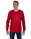 Hanes mens Tagless® ComfortSoft® Long-Sleeve Pocket T-Shirt (5596)