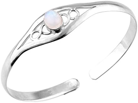 14.13gms,2.15ctw Genuine Gemstone & Solid .925 Sterling Silver Cuff Bangle Jewellery