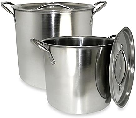 Cook Pro 2-Piece Stock Pot Set in Stainless Steel, Mirror Polish Exterior