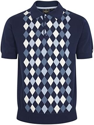 merc Men Striking Argyle Knitted Polo Echo