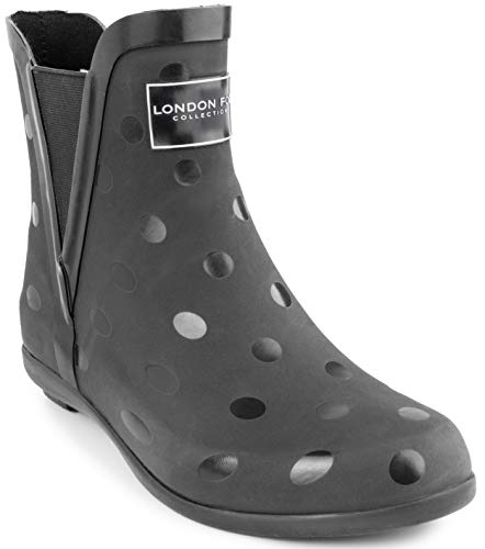 london fog rain boots black