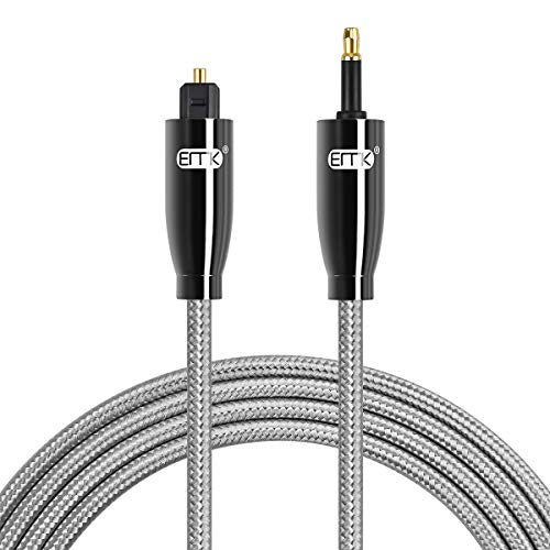 Optical Audio Cable, EKABLE Toslink Optical to Mini Toslink Optical Cable with Braided Jacket for Home Theater, Sound Bar, TV, PS4, Xbox, Playstation - 6 Feet/ 1.8 M
