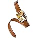CNBEYOUNG Apple Watch Band 42mm, Genuine Leather Apple Watch Band Strap Bracelet Replacement Wrist Band with Adapter Clasp for Apple Watch Series 1 Series 2 Apple iWatch (Double Tour-Brown-42mm)