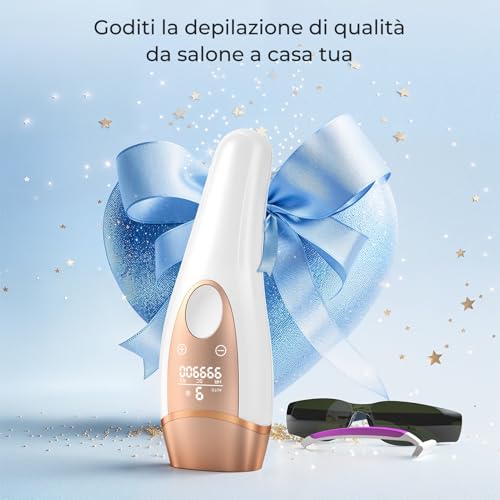 Deplite 21J Pulsed Light Epilator with Cooling Function, Painless Laser Epilator for Women and Men, 9 Energy Levels, 999,900 Flashes IPL Pulsed Light for Body, Armpits, Bikini
