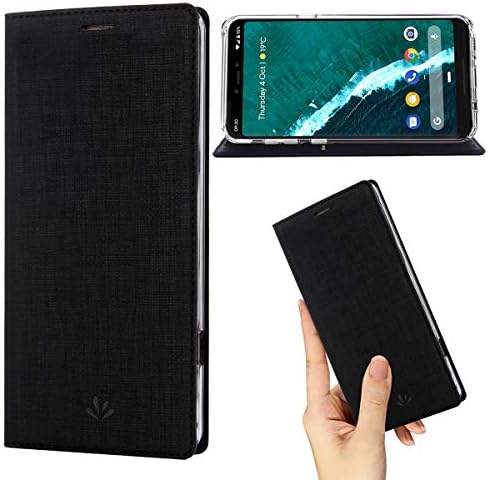 Google Pixel 3 Case,Premium Flip Leather Wallet Case Stand Kickstand Card Slot Magnetic Closure Full Body Protective Cover Clear TPU Bumper Thin Case for Pixel 3 (Black, Pixel 3)