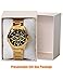 Gold Watches for Men, Men's Gold Stainless Steel Luxury Analog Wrist Watch with Classic Black Dial