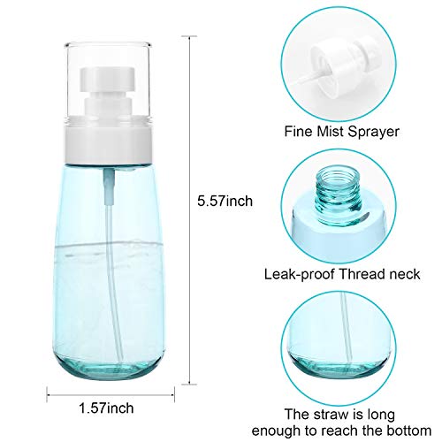 MAQUITA 6 Packs Spray Bottle 3.38oz/100ml Empty Bottle Accessories Refillable Container Large Travel Multifunction Clear Bottle for Perfumes Essential Oil(3 color)