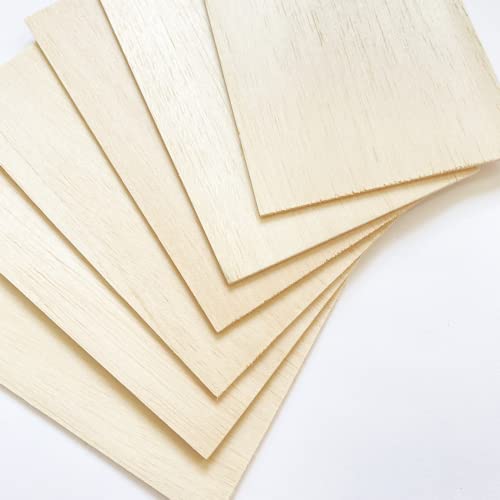 MUXGOA 20 Pcs Wood Sheets,Unfinished Balsa Wood Sheets for Crafts DIY Wood Sheets Thin Wood Sheets for Wooden DIY Ornaments,Scrabble Tiles,House Aircraft Ship Boat,School Projects(150x100x2mm)