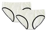Anigan Stainfree 2 Pack Seamless Hipster Lace Trim Menstrual Period Underwear - Cream