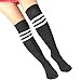 Kids Soccer Socks 4 Pack Boys Girls Cotton Team Socks Teens Children Soccer Socks (Shoe size 1-5 and Ages 8-11, Rainbow1)