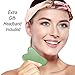 Jade Roller and Gua Sha Tool Set, Natural Real Jade Roller for Face, Beauty Jade Facial Roller Massage Tool for Rejuvenate Skin, Anti-wrinkle & Anti Aging & No Squeaks, Green