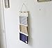 LINENLUX Over The Door Organizer Wall Closet Hanging Storage Bag Multilayer Linen Fabric Pouch Debris (Blue,11.8x25.1In)