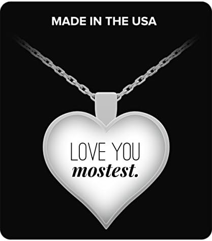 Heart Pendant Necklace - Silver Plated; Love You Mostest; Love Theme Necklace