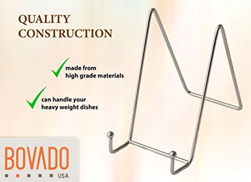 Bovado USA Pack of 4 Nickel Plate Stands Decorative Counter Top Displays for Kitchenware - 6 x 3 Inches - By