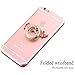 Universal Phone Stand Case, FLOVEME 360 Degree Rotation Aluminum Portable Back Ring Grip Stand Suction Hook Mount Kickstand Holder for iPhone Samsung Huawei Sony LG All Cell Phones - Rose Gold Wing