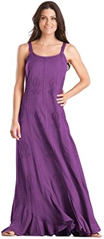 HolyClothing Saria Scalloped Hem Gothic Embroidered Sun Beach Dress