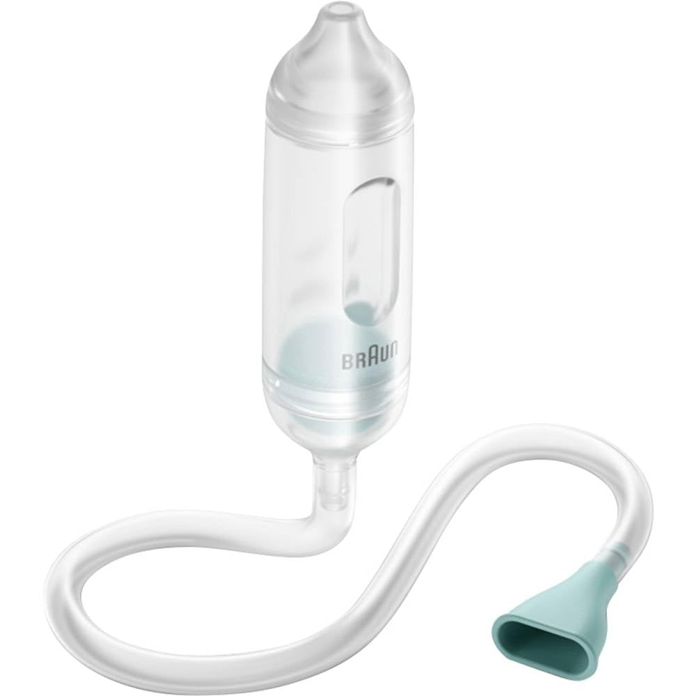 Braun Manual Nasal aspirator 1 - Mucus Remover- Blocked Nose Relief- Manual Suction Power- 2 Nose Tip Sizes - Newborn, Baby, and Child Friendly- Dishwasher Safe - BNA050