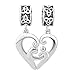 LilyJewelry Mom Mother Daughter Son Charm Love Heart Beads For Chain Bracelet