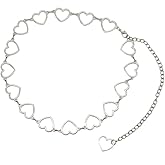Heart Waist Chain Belt for Women Y2K Silver Body Chains for Women Girls Body Belly Chains for Dress Jeans Bikini Waist Chain 
