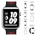 Compatible Apple Watch Band 40mm 38mm, Alritz Silicone Sport Strap Replacement for Apple Watch Series 4/Series 3/Series 2/Series 1/Nike+, Black Red