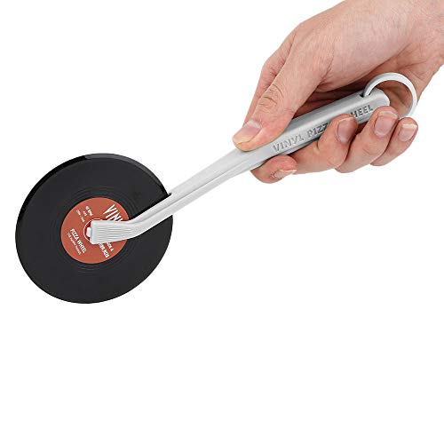Windwinevine Professional Top Spin Fresh Slice Record Player Pizza Cutter Vinyl Record Design Pizza Wheel Cutter Kitchen Accessories