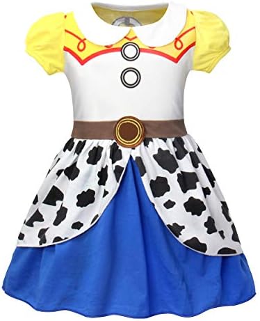 Jurebecia Girls Toddler Jessie Costume Dress Jessie Dress Up Halloween Costume Fancy Dress Yellow Size 2T