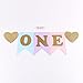 LXZS-BH Blue and Pink 1st Birthday Banner, Glitter