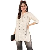 HION HILS Women's Pure Cotton Embroidered Short Kurta Kurti