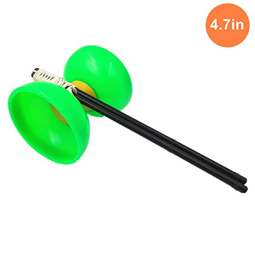 Kalevel Large 4.7in Chinese Yoyo Diabolo Pro Toy Juggling Spinning for Kids ,Adult, Men, Women,Dad, Mom with Hand Sticks String Rubber Exercises Fitness Gym Equipment Educational Toys (Green)