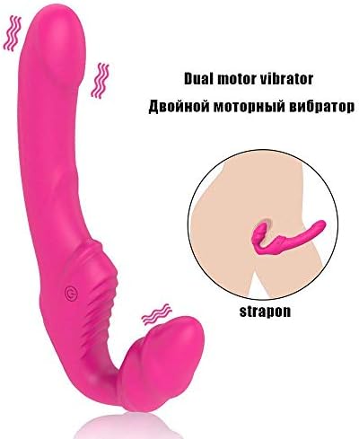 Ḁdúlllts Stˉráˉpless Stˉráˉpon Ḏ'li\đó Vib˘ra˘ńt˘or Women 9 Speed Double Vib˘ra˘ńt˘ing Lesbian Ĝ śpōtter Silicone Ḁdúlllt Síx Toys for Female Couple